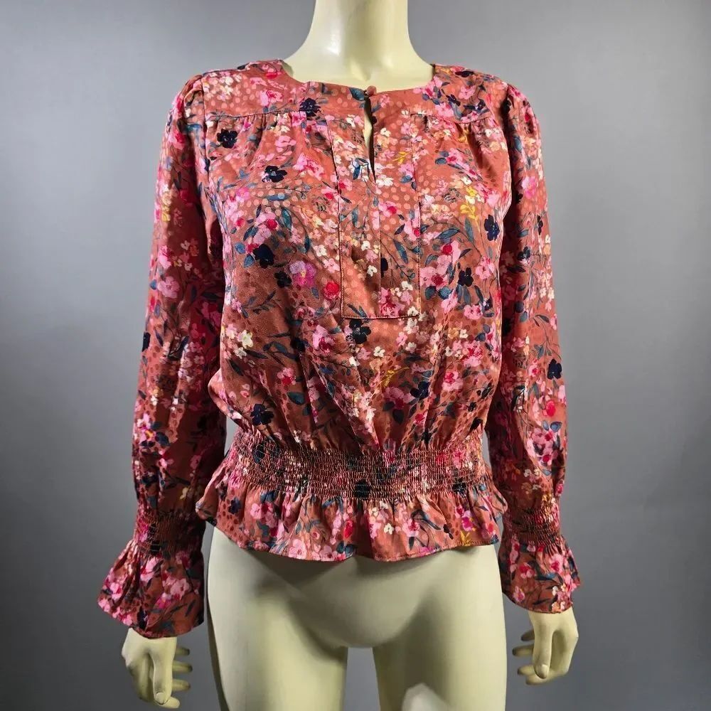Ann Taylor Pink Floral Blouse R3